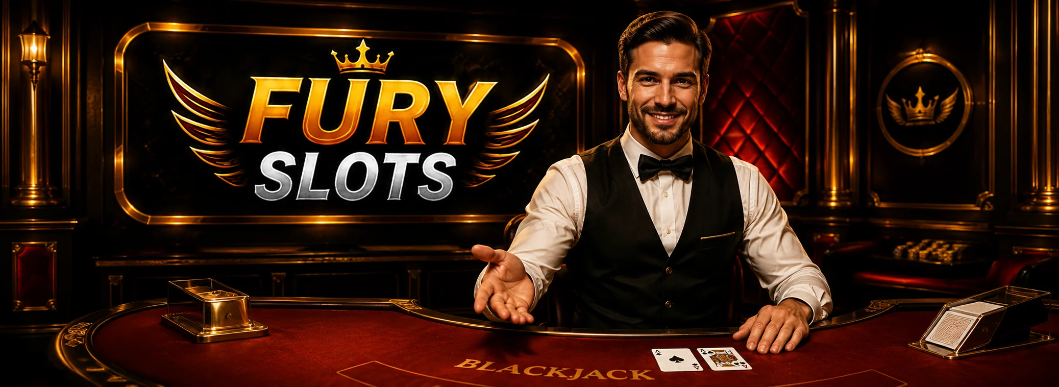 Evolution live tables at Fury Slots — Lightning Roulette, blackjack, baccarat and game shows, dealt in English around the clock
